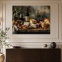 Stillleben mit Wein und Käse als Kunstdruck oder Fine Art Print
