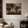 Stillleben mit Wein und Käse als Kunstdruck oder Fine Art Print