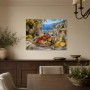 Mediterrane Tafel mit Meerblick als Fine Art Print oder Leinwand