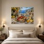 Mediterrane Tafel mit Meerblick als Fine Art Print oder Leinwand