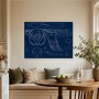 Technische Innenraumzeichnung als Modernes Wandbild oder Fine Art Print