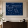 Technische Innenraumzeichnung als Modernes Wandbild oder Fine Art Print