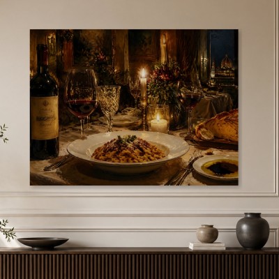 Romantisches Dinner bei Kerzenschein, Kunstdruck und Gallery Print