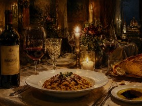 Romantisches Dinner bei Kerzenschein, Kunstdruck und Gallery Print