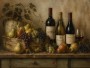 Stillleben mit Wein und Früchten, Kunstdruck oder Leinwand