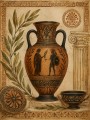 Antike Vase als Kunstdruck und Poster mit mediterraner Ornamentik