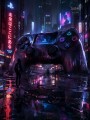 Neon City Gamer Motiv als Wandbild oder Acrylbild
