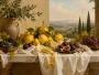 Mediterranes Stillleben mit Zitronen, Wandbild oder Kunstdruck