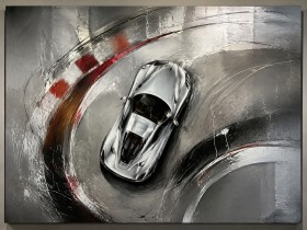 Sportwagen in Bewegung, Leinwandbild oder Acrylbild