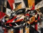 Abstraktes Wandbild oder Fine Art Print mit dynamischem Sportwagen