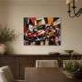 Abstraktes Wandbild oder Fine Art Print mit dynamischem Sportwagen