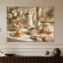 Elegantes Stillleben mit Tee und Gebäck, Leinwand oder Kunstdruck