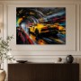 Dynamischer Sportwagen im Tunnel, Modernes Wandbild oder Poster