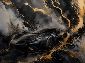 Luxus Wandbild oder Fine Art Print mit dynamischem Sportwagenmotiv