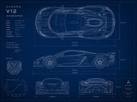 Aurora V12 als Leinwand oder Modernes Wandbild für Technikliebhaber Aurora V12 als Leinwand oder Modernes Wandbild für Technikliebhaber