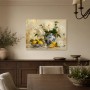 Weiße Pfingstrosen mit Zitrone, Leinwand und Kunstdruck