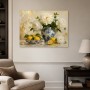 Weiße Pfingstrosen mit Zitrone, Leinwand und Kunstdruck