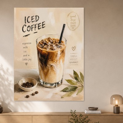 Iced Coffee Motiv als Poster oder Leinwand für die Küche