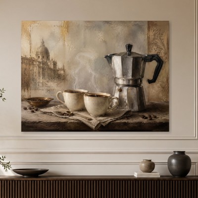 Stillleben mit Kaffee, Wandbild oder Kunstdruck für stilvolle Räume