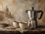 Stillleben mit Kaffee, Wandbild oder Kunstdruck für stilvolle Räume