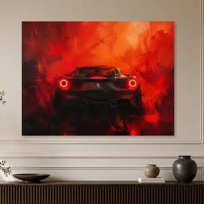 Ferrari im Feuerrot, Acrylbild oder Modernes Wandbild