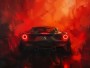Ferrari im Feuerrot, Acrylbild oder Modernes Wandbild