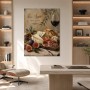 Stillleben mit Käse, Wein und Brot als Leinwand oder Kunstdruck