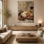 Stillleben mit Käse, Wein und Brot als Leinwand oder Kunstdruck