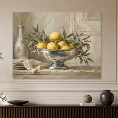 Stillleben mit Zitronen als Kunstdruck und Leinwand
