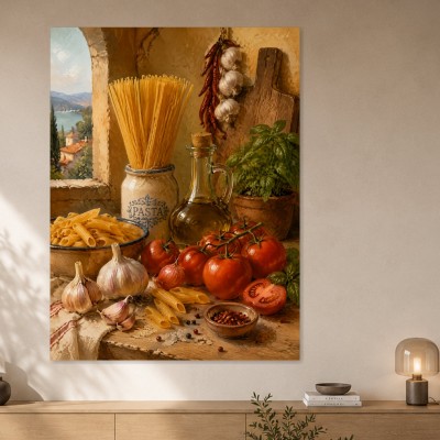 Mediterranes Stillleben als Kunstdruck oder Poster für die Küche