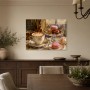 Pariser Genussmomente, Leinwand oder Kunstdruck mit Macarons und Café-Atmosphäre