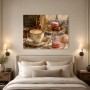Pariser Genussmomente, Leinwand oder Kunstdruck mit Macarons und Café-Atmosphäre