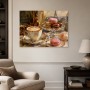 Pariser Genussmomente, Leinwand oder Kunstdruck mit Macarons und Café-Atmosphäre