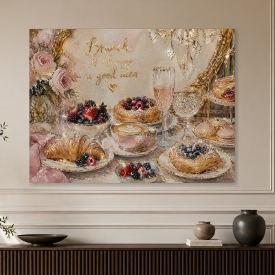 Brunch in Gold und Rosé, Wandbild oder Fine Art Print