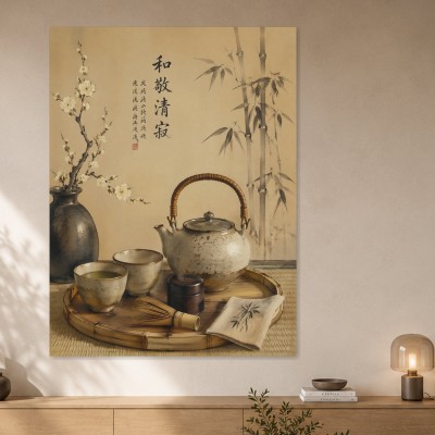 Japanische Teestube als Kunstdruck oder Leinwand für ruhige Wohnräume