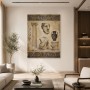 Antikes Wandbild mit Büste, Säule und Vase, Poster oder Leinwand