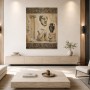 Antikes Wandbild mit Büste, Säule und Vase, Poster oder Leinwand