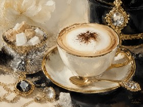 Elegante Kaffee-Stillleben als Wandbild oder Fine Art Print