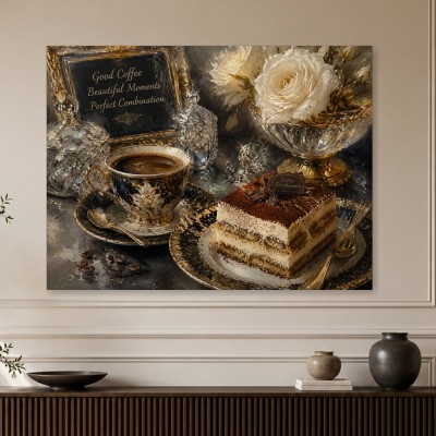 Elegante Kaffee-Tafel als Wandbild oder Kunstdruck