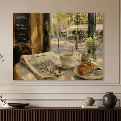 Pariser Cafémorgen als Leinwandbild oder Kunstdruck