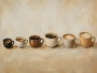 Sechs Kaffeemotive als Wandbild oder Kunstdruck für moderne Räume