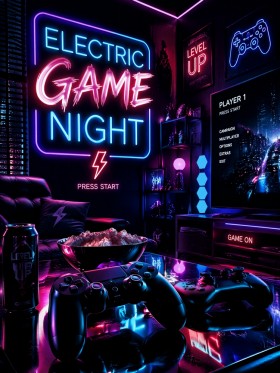 Electric Game Night als Modernes Wandbild oder Poster