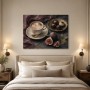 Stillleben mit Feigen und Cappuccino als Kunstwerk oder Fine Art Print