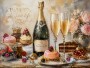 Champagner und Desserts als Leinwand oder Poster