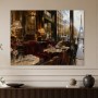 Paris Café mit Eiffelturm als Leinwand oder Poster