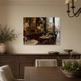 Paris Café mit Eiffelturm als Leinwand oder Poster