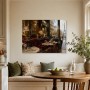Paris Café mit Eiffelturm als Leinwand oder Poster