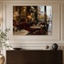 Paris Café mit Eiffelturm als Leinwand oder Poster