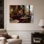 Paris Café mit Eiffelturm als Leinwand oder Poster