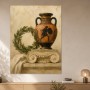 Antike Vase und Lorbeerkranz als Kunstwerk oder Kunstdruck